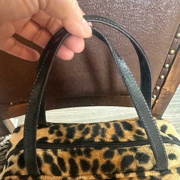 Vintage Kate Spade Faux Fur Leopard Print Mini Handbag - Picture 10 of 16
